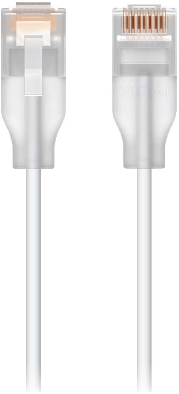 Ubiquiti UACC-CABLE-PATCH-EL-1M-W 1 Meter 2.5GbE Translucent Boot Etherlighting White Nano-thin Patch Cable