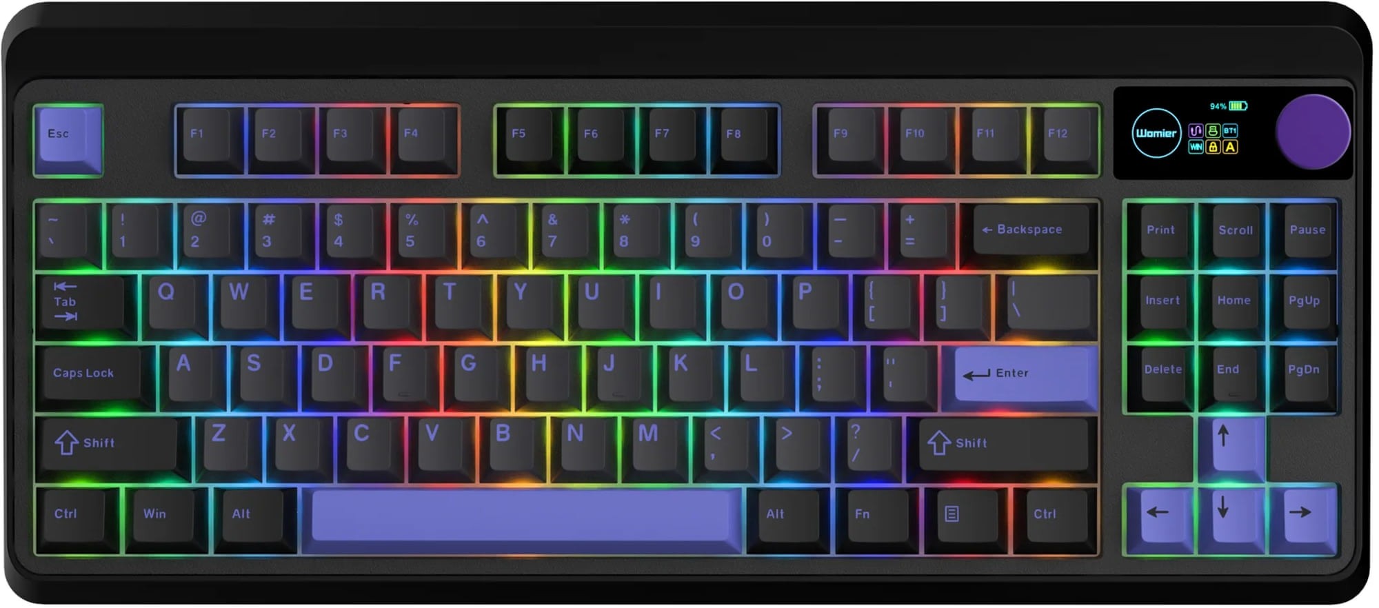 Womier M87 Pro 80% TKL RGB POM Grey Switch Black Wireless Mechanical Keyboard