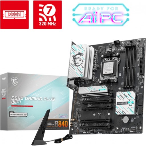 MSI B840 GAMING PLUS WIFI AMD B840 Ryzen Socket AM5 ATX Desktop Motherboard