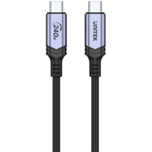 UNITEK C14110GY 2.0m USB 2.0 Type-C 240W Power Delivery 3.1 Black Cable