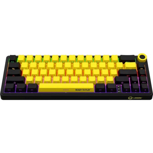 Lorgar LRG-KBP70MW-YL-US KBP70MW 65% RGB Lorgar Toxic Purple Linear Yellow Mechanical Wireless Gaming Keyboard