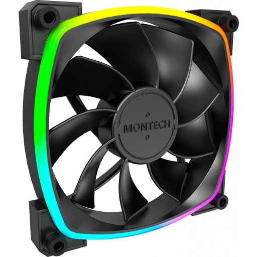 Montech RX120 ARGB 120mm PWM Reverse Black Case Fan - Wootware