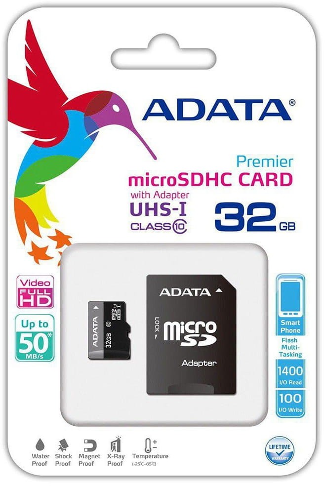 Adata AUSDH32GUICL10A1-RA1 Premier UHS-I Class10 microSDHC Memory Card ...