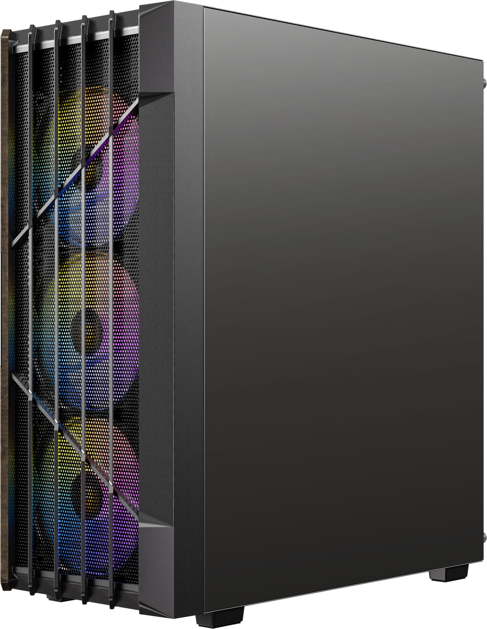 Antec AX63 ARGB Wood Tempered Glass Black Steel ATX Mid-Tower