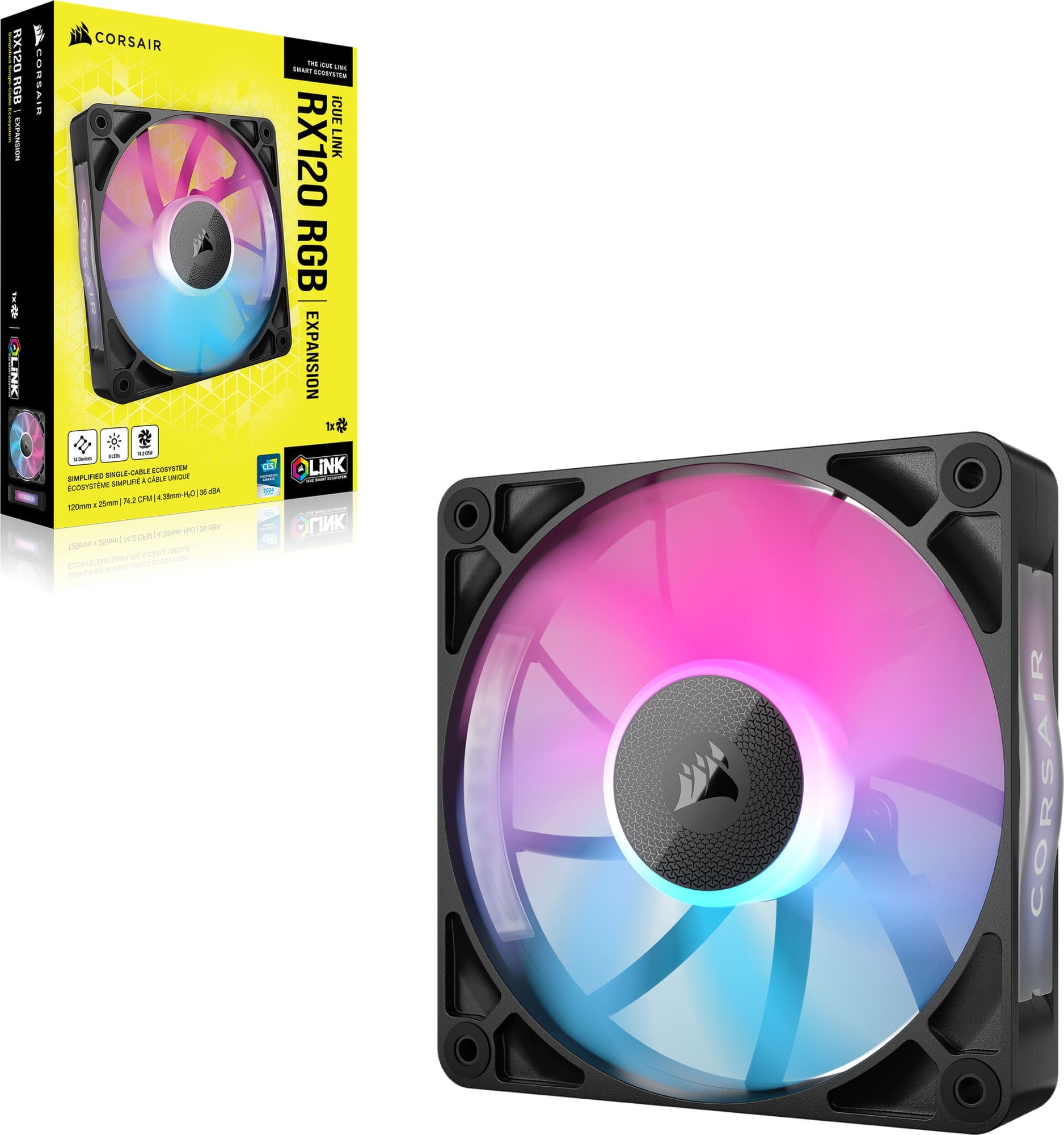 Corsair CO-9051017-WW RX120 RGB iCUE Link 120mm PWM 2100 RPM Black