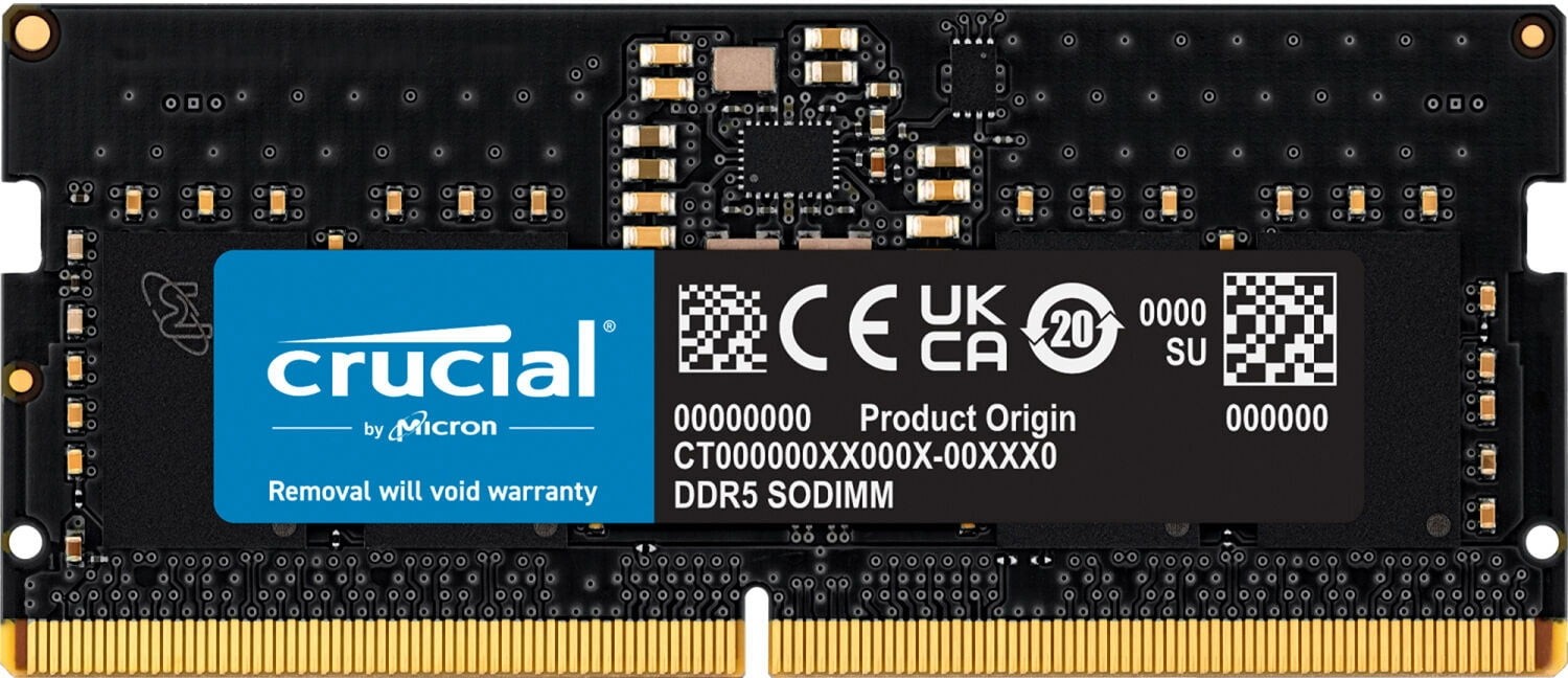 Crucial CT8G48C40S5 8GB (1x8GB) DDR5-4800MHz CL40 1.1V Black SO