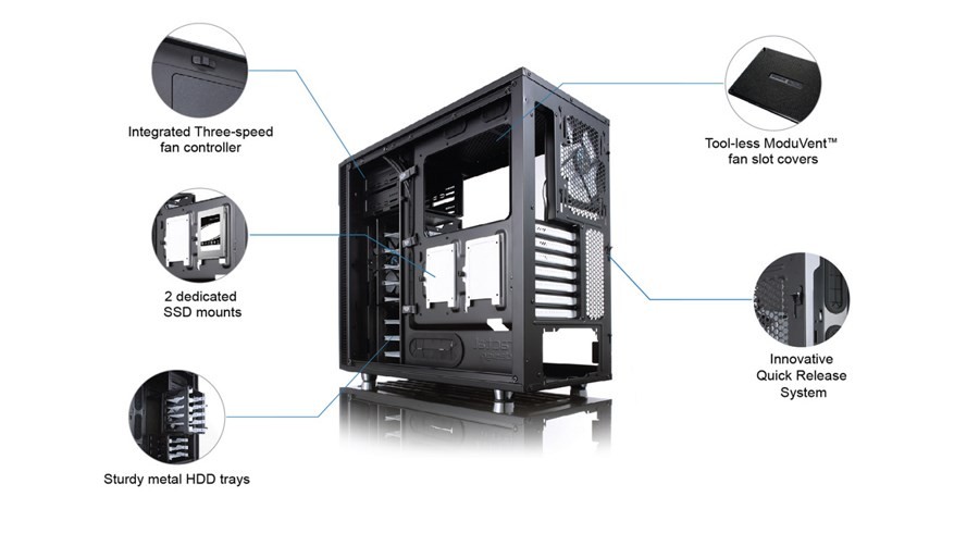Fractal Design FD-CA-DEF-R5-BK-W Define R5 Black Window ATX