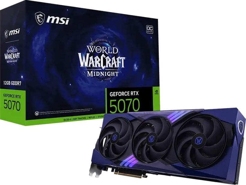 MSI GeForce RTX 5070 12G World of Warcraft MIDNIGHT VOID EDITION