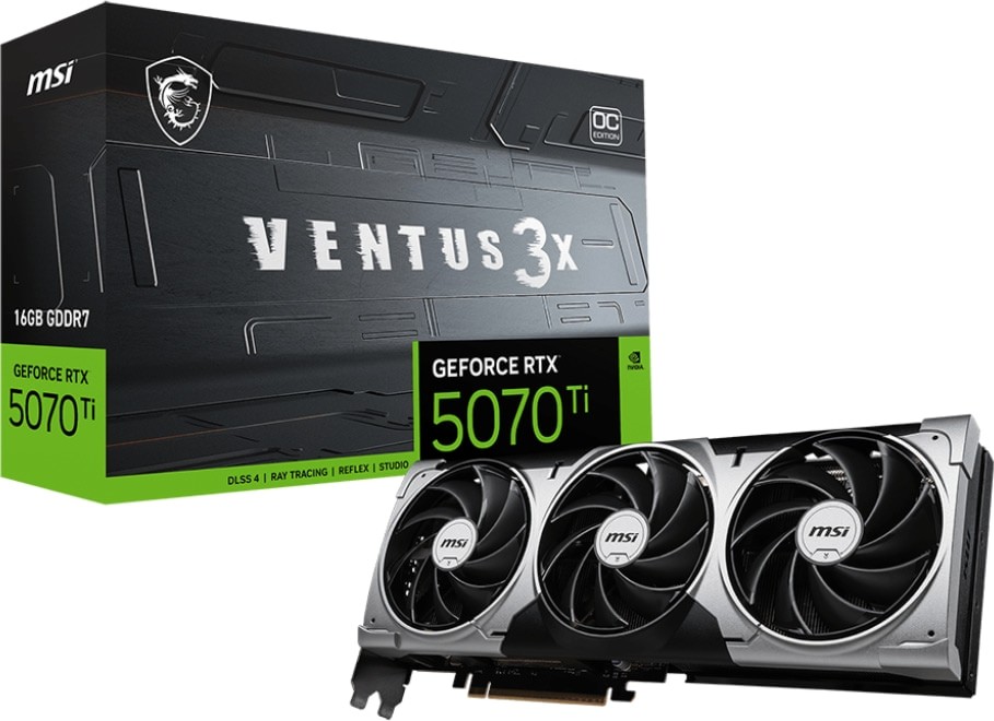 MSI GeForce RTX 5070 Ti 16G VENTUS 3X OC G507T-16V3C 16GB GDDR7