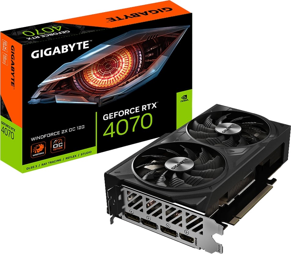 Gigabyte GeForce RTX 4070 WINDFORCE 2X OC 12G GV-N4070WF2OC-12GD