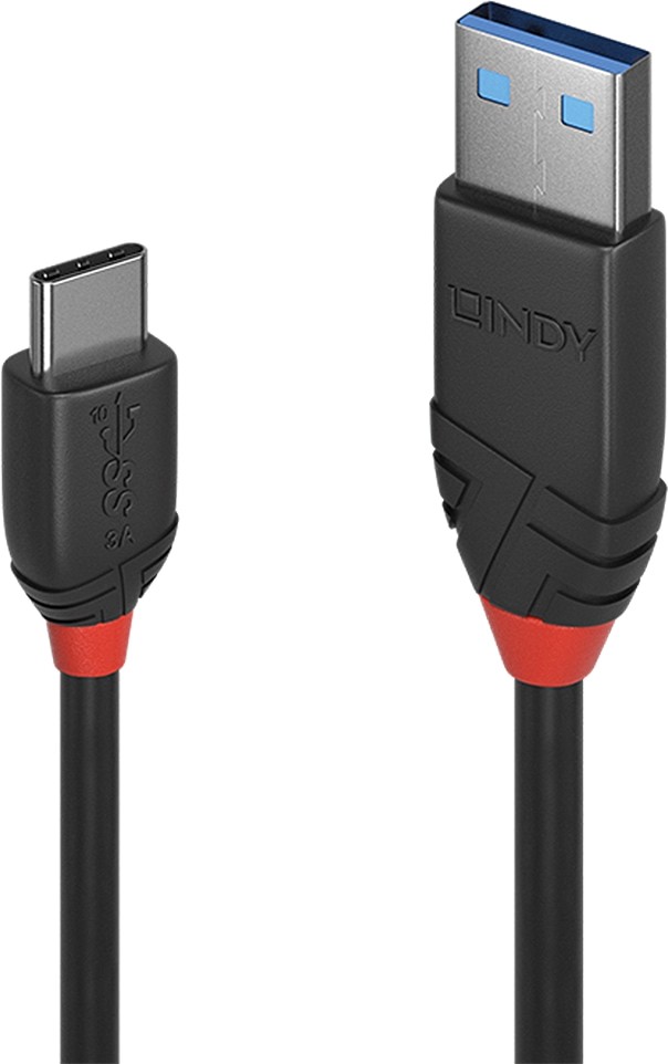 LINDY 1.5m USB C-A 3A Cable Black Line main image 0