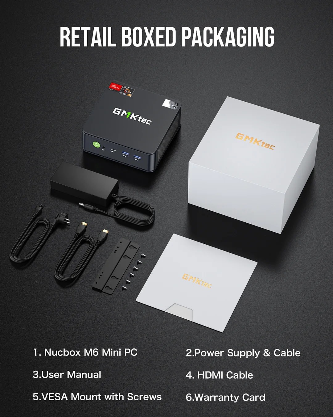 GMKtec NUCBOX M6 Black AMD Ryzen 5 6600H 4.50GHz 6-Core 16GB