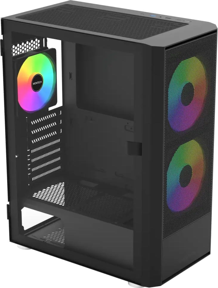 Montech X2 Plus Tempered Glass Black ATX Mid Tower Desktop Chassis ...
