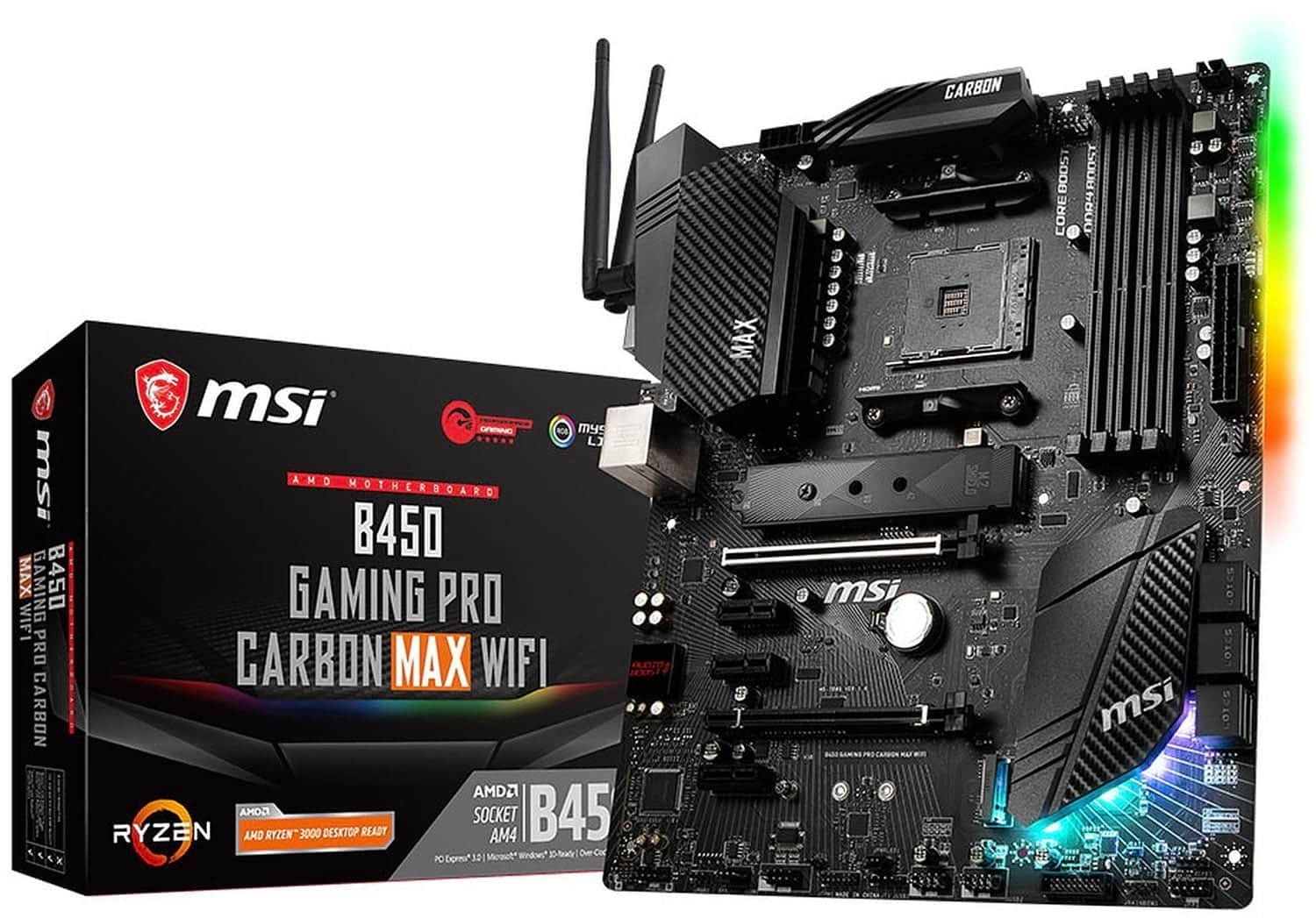 MSI B450 GAMING PRO CARBON MAX WIFI AMD B450 Ryzen Socket AM4 ATX