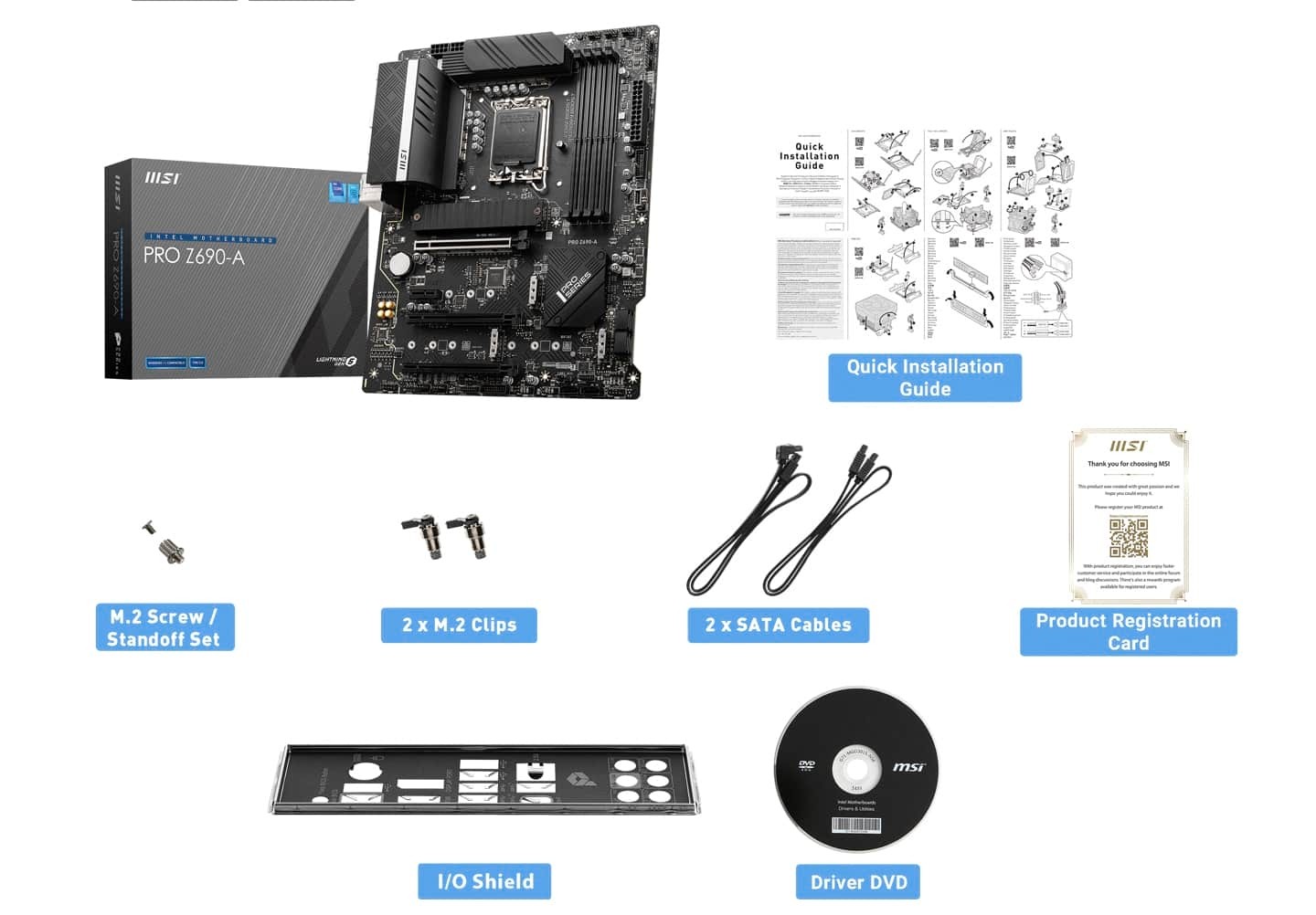 MSI PRO Z690-A Intel Z690 Alder Lake LGA1700 ATX DDR5 Desktop