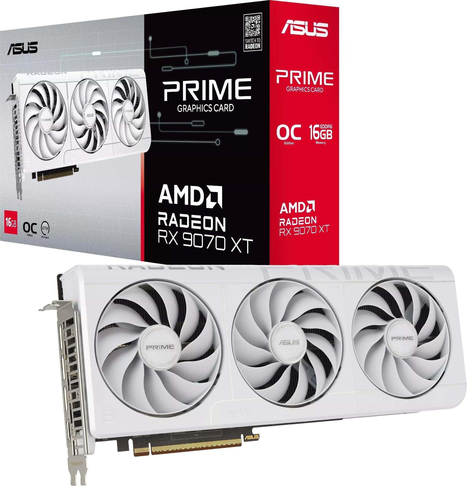 ASUS Radeon RX 9070 XT PRIME OC White Edition PRIME-RX9070XT-O16G