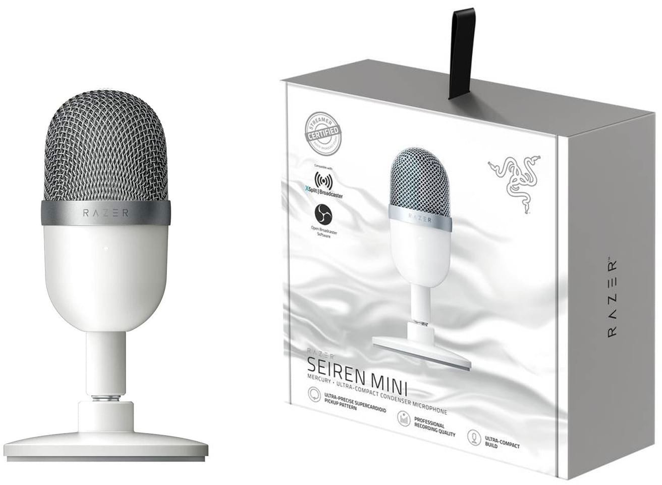 Razer RZ19-03450300-R3M1 Seiren Mini Mercury White Supercardioid