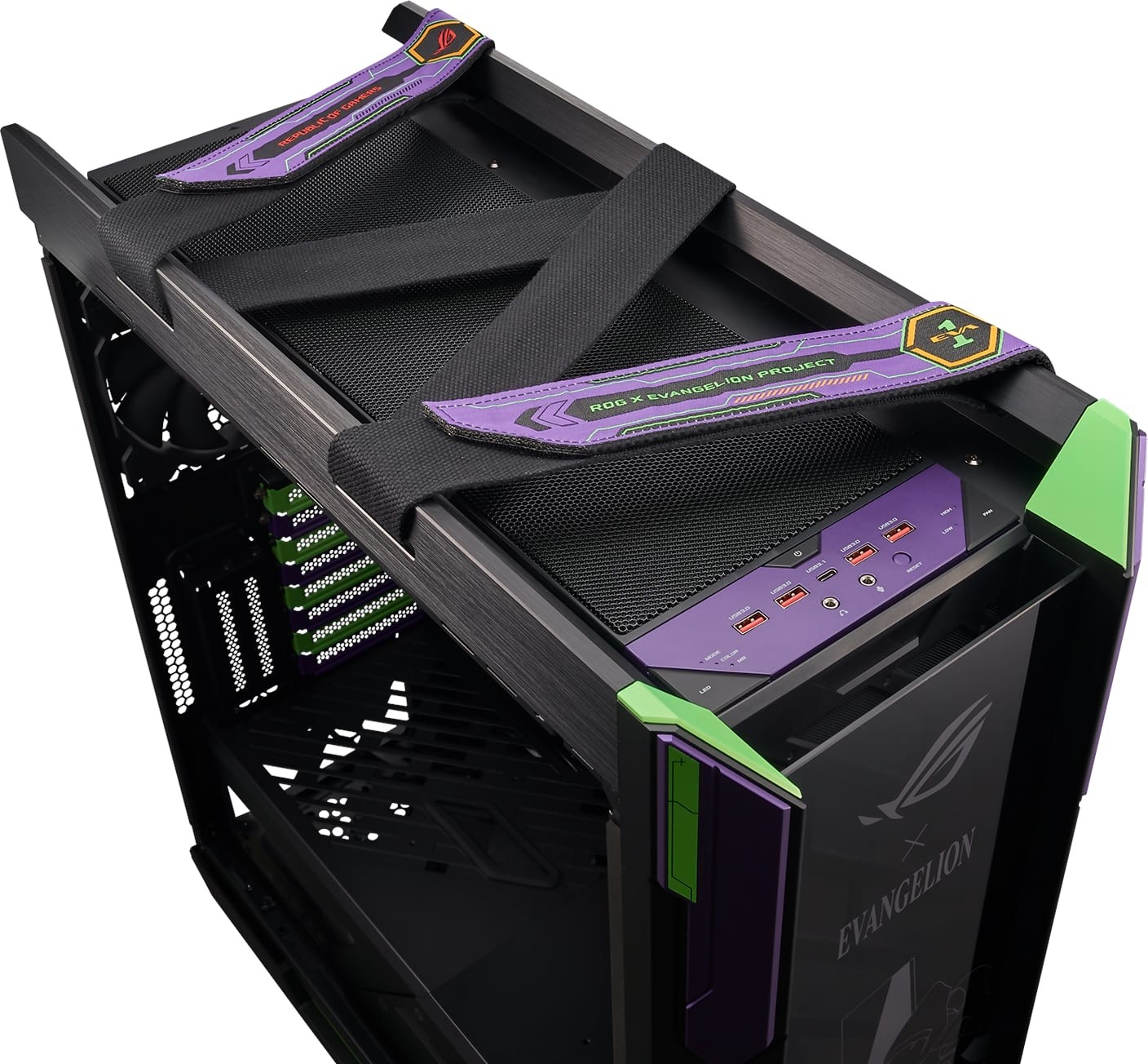 Case Gaming ASUS ROG Strix Helios EVA Edition - Vetro Temperato, RGB Aura Sync, Supporto EATX, Nero - Foto 3
