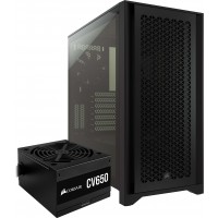 Corsair CC-9020146-SA 4000D AIRFLOW Tempered Glass Black Steel ATX Mid Tower Desktop Chassis - Includes Corsair CV650 650W Power Supply