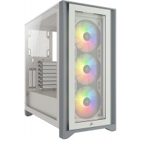 Corsair CC-9011205-WW iCUE 4000X RGB Tempered Glass White Steel ATX Mid Tower Desktop Chassis