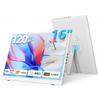 UPERFECT Gaming 16" WUXGA (1920x1200) IPS Anti-Glare 5ms 120Hz USB Type-C White Portable Gaming Monitor