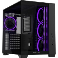 ASUS A32 PLUS ARGB Panoramic Tempered Glass Steel Black ATX Mid-Tower Desktop Chassis