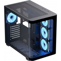 AeroCool P500C-G-BK-v1 P500C ARGB Curved Tempered Glass Steel Black ATX Mid-Tower Desktop Chassis