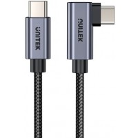 UNITEK C14123BK-0.5M 0.5m USB 2.0 Type-C 100W Power Delivery 3.0 Right-Angled Black Cable