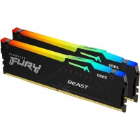 Kingston KF560C30BBEAK2-64 Fury Beast RGB 64GB (2x32GB) DDR5-6000MHz CL30 1.4V XMP EXPO Black Desktop Memory