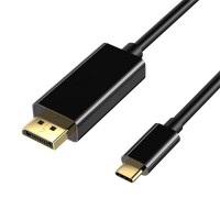 Gizzu GCPCDP18 1.8m Passive USB Type-C To DisplayPort 1.2 Black Adapter Cable