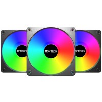 Montech GF120 V2 ARGB 120mm PWM Black Case Fan - Triple Pack