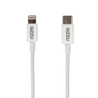GIZZU GCPU2L18 1.8m USB 2.0 Type-C to Lightning Fast Charging White Cable