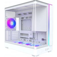 Montech King 15 Pro ARGB Curved Tempered Glass White Micro-ATX Mid-Tower Desktop Chassis