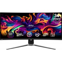 MSI MPG 341CQPX 34.18" UWQHD (3440x1440) 240Hz 0.03ms QD-OLED Anti-Glare G-Sync Compatible 1800R Curved Black Desktop Monitor