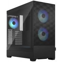 Fractal Design FD-C-POR1A-06  Pop Air RGB Clear Tempered Glass Black Steel ATX Mid Tower Desktop Chassis