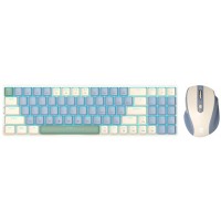 Redragon BS8772 Cream / Blue Wireless 75% Low-Profile Backlit Mechanical Keyboard and Mouse Combo