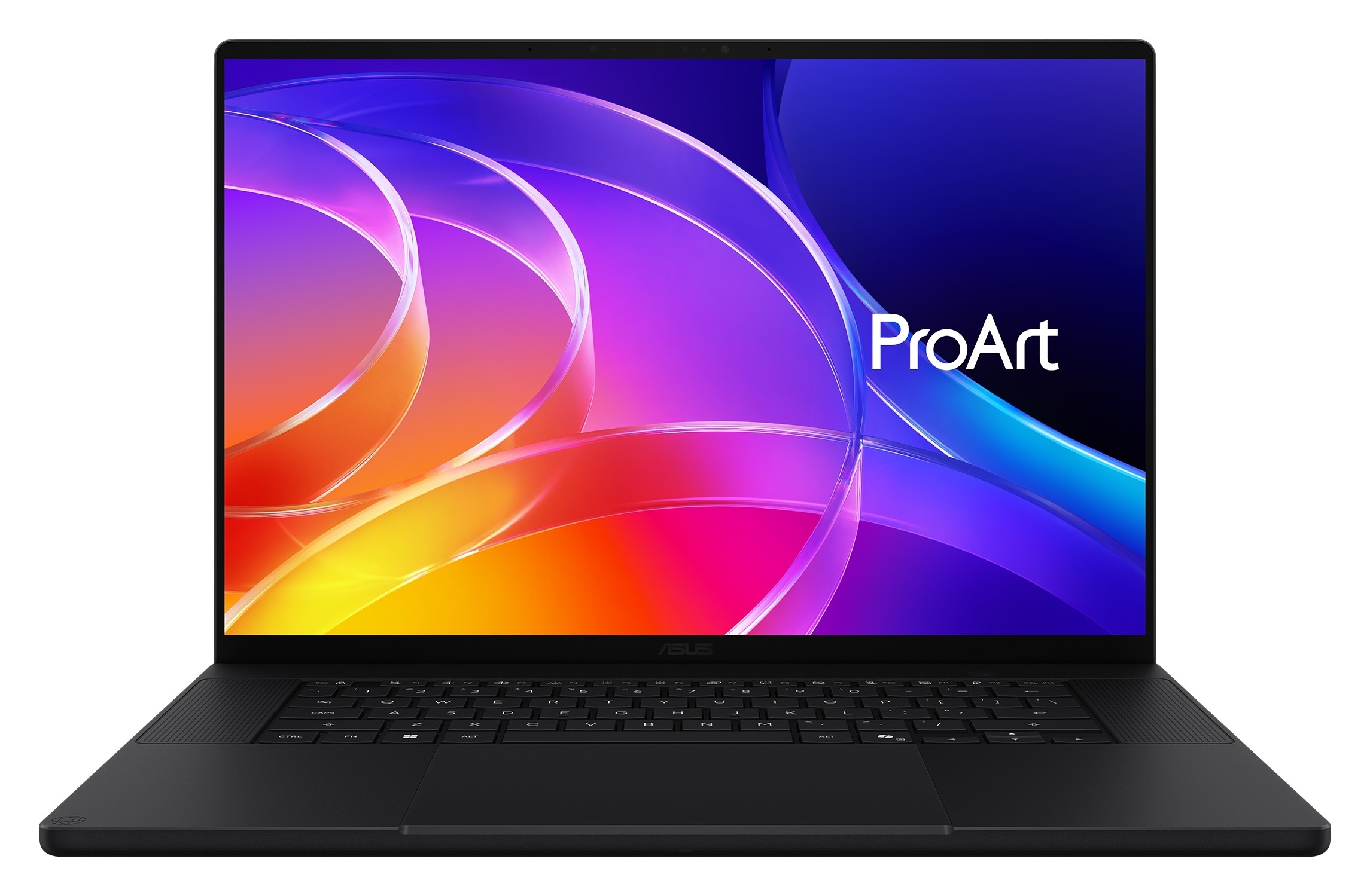 Front view of the ASUS ProArt P16 and its OLED display