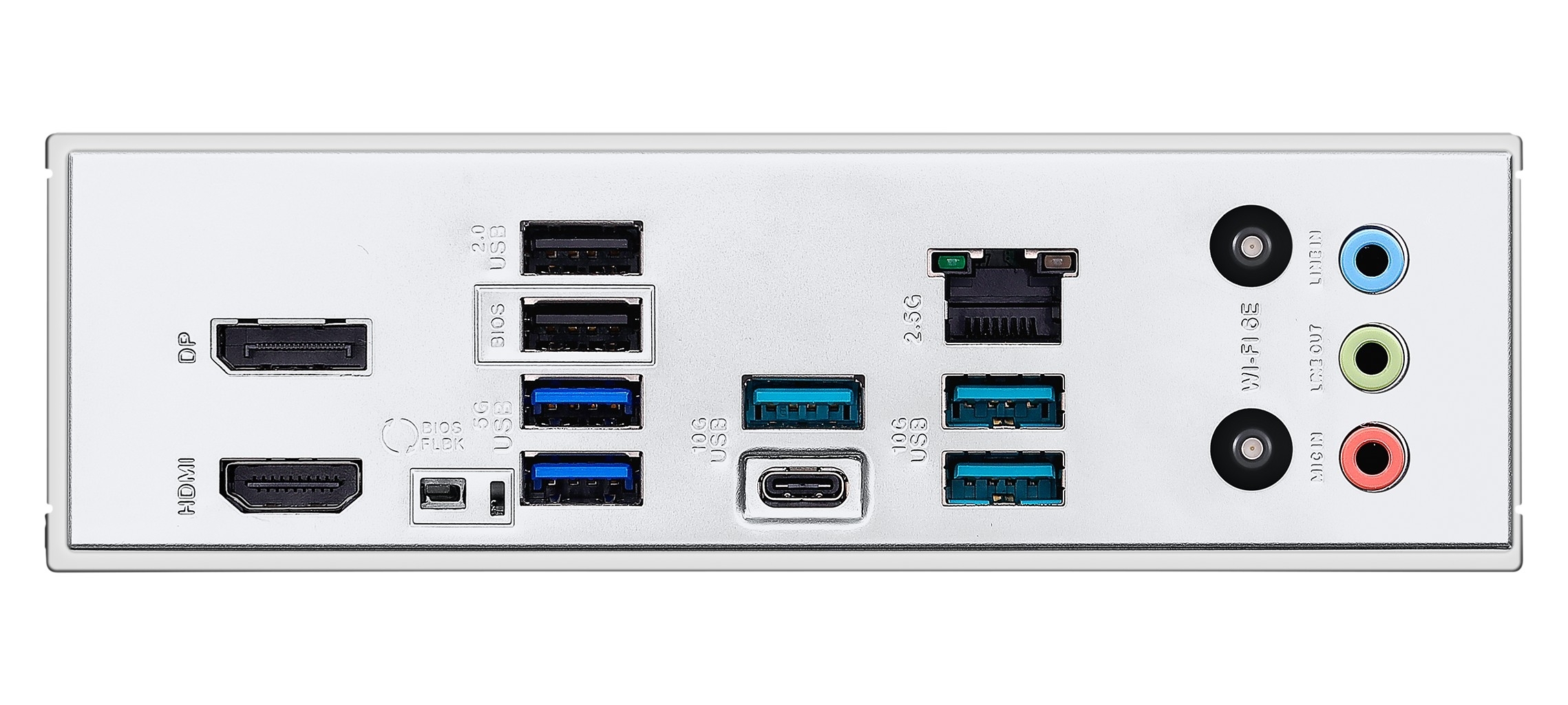 Rear I/O ports on the ASUS PRIME B850-PLUS WIFI motherboard