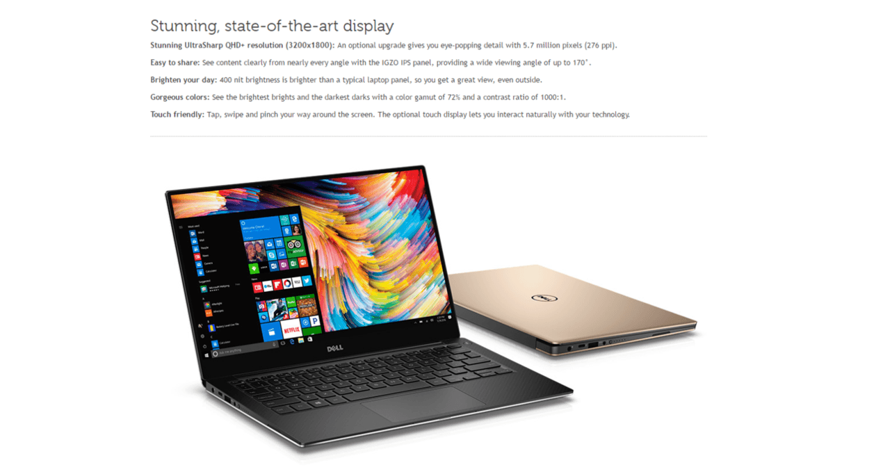 Dell XPS 13-TOUCH 9360 Intel Core i7-7500U 2.7GHz 13.3” QHD (3200
