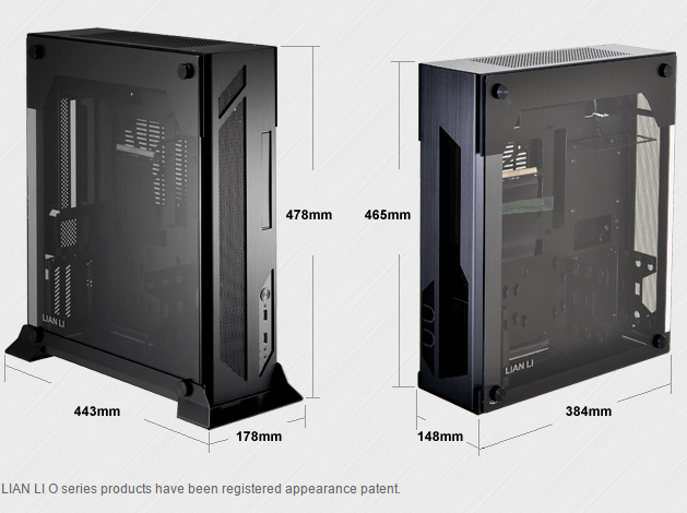Lian Li PC-o5SX All Black Wall-Mountable Open Air Case With Full